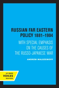 Russian Far Eastern Policy 1881-1904_cover