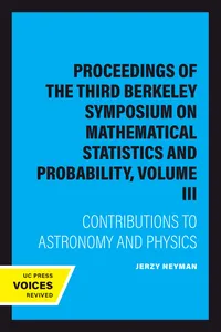 Proceedings of the Third Berkeley Symposium on Mathematical Statistics and Probability, Volume III_cover