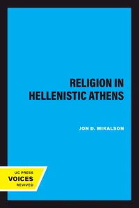 Religion in Hellenistic Athens_cover