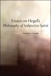 Essays on Hegel's Philosophy of Subjective Spirit_cover