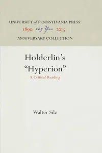 Hölderlin's "Hyperion"_cover