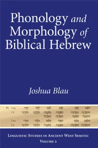 Phonology and Morphology of Biblical Hebrew_cover