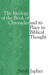 The Ideology of the Book of Chronicles and Its Place in Biblical Thought_cover