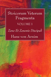 Stoicorum Veterum Fragmenta Volume 1_cover