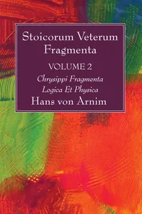 Stoicorum Veterum Fragmenta Volume 2_cover