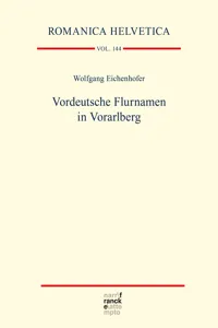 Vordeutsche Flurnamen in Vorarlberg_cover