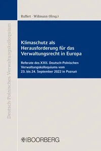 Klimaschutz als Herausforderung für das Verwaltungsrecht in Europa_cover