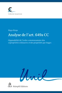 Analyse de l'art. 649a CC_cover