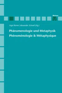 Phänomenologie und Metaphysik / Phénoménologie & Métaphysique_cover