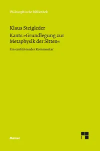 Kants »Grundlegung zur Metaphysik der Sitten«_cover