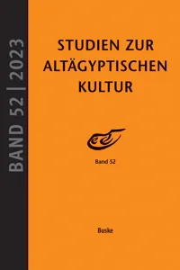 Studien zur Altägyptischen Kultur Band 52_cover