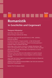 Romanistik in Geschichte und Gegenwart Jahrgang 28 Heft 2_cover