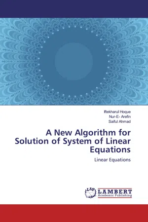 A New Algorithm for Solution of System of Linear Equations