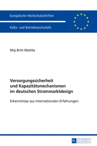 Versorgungssicherheit und Kapazitätsmechanismen im deutschen Strommarktdesign_cover