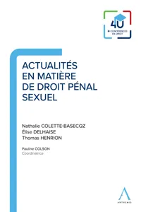 Actualités en matière de droit pénal sexuel_cover