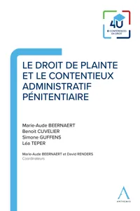 Le droit de plainte et le contentieux administratif pénitentiaire_cover