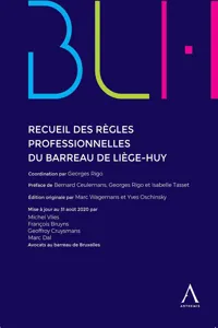 Recueil des règles professionnelles du barreau de Liège-Huy_cover