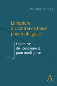 La rupture du contrat de travail pour motif grave. Tome 2_cover