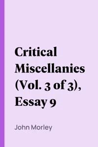 Critical Miscellanies, Essay 9_cover