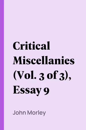 Critical Miscellanies (Vol. 3 of 3), Essay 9