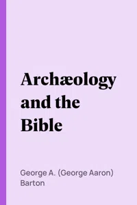Archæology and the Bible_cover