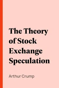 The Theory of Stock Exchange Speculation_cover