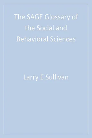 The SAGE Glossary of the Social and Behavioral Sciences
