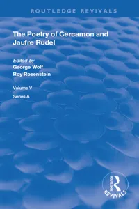 The Poetry of Cercamon and Jaufre Rudel_cover