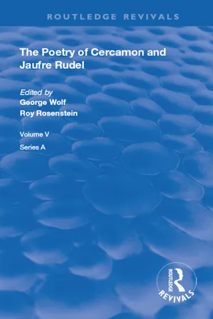The Poetry of Cercamon and Jaufre Rudel