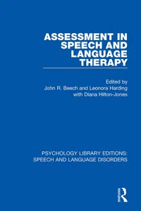 Assessment in Speech and Language Therapy_cover