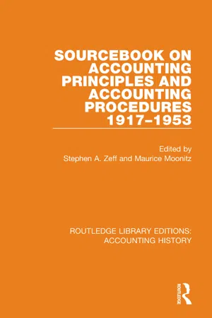 Sourcebook on Accounting Principles and Accounting Procedures, 1917-1953