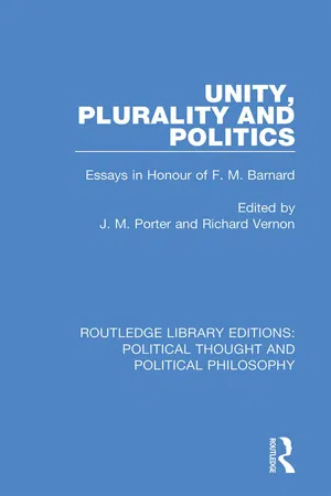 Unity, Plurality and Politics