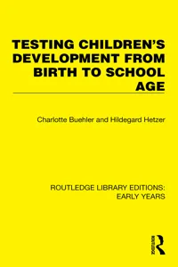 Testing Children's Development from Birth to School Age_cover