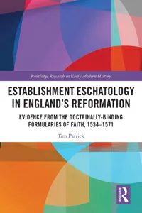 Establishment Eschatology in England's Reformation_cover