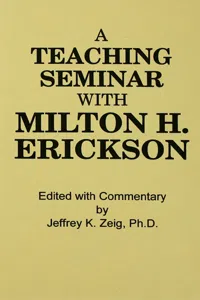 Teaching Seminar With Milton H. Erickson_cover