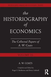 The Historiography of Economics_cover