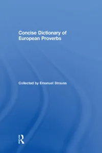 Concise Dictionary of European Proverbs_cover