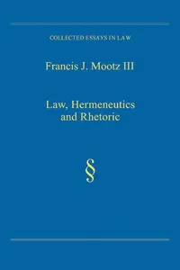 Law, Hermeneutics and Rhetoric_cover
