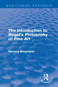 The Introduction to Hegel's Philosophy of Fine Art_cover