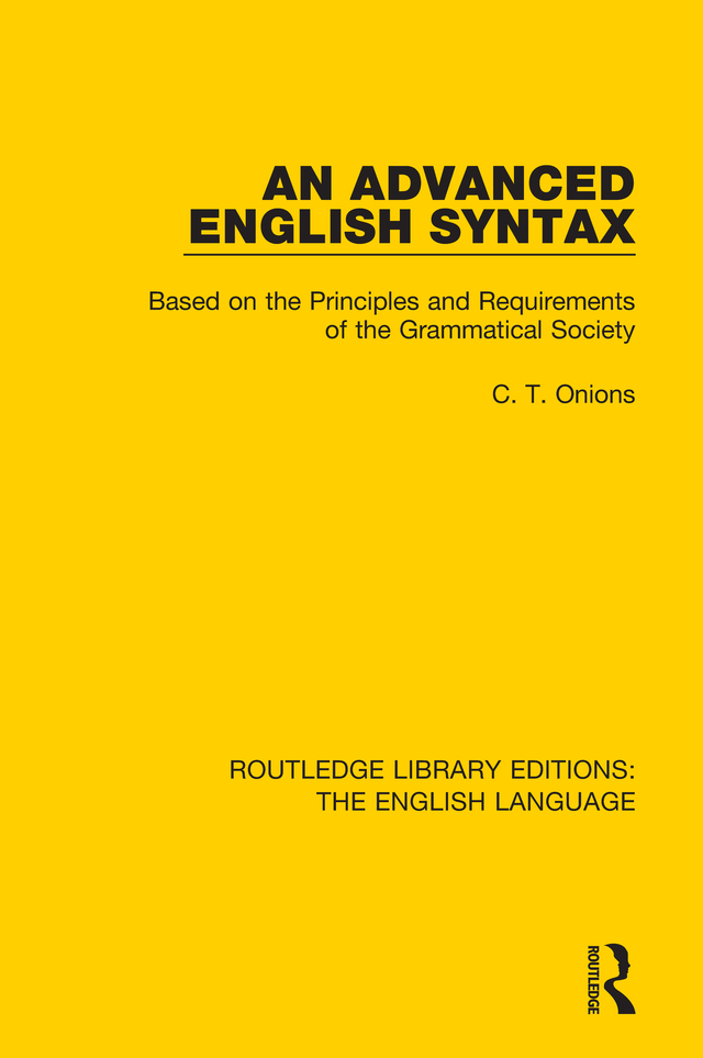 PDF] An Advanced English Syntax by C. T. Onions eBook | Perlego