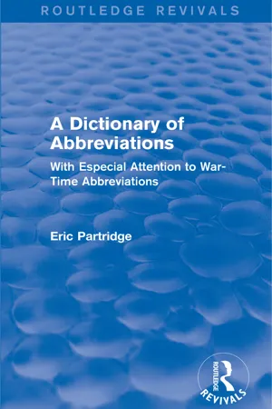 A Dictionary of Abbreviations