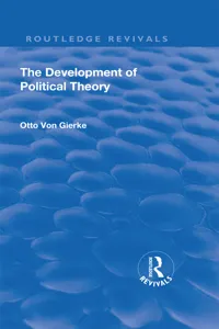 Revival: The Development of Political Theory_cover
