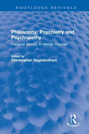 Philosophy, Psychiatry and Psychopathy