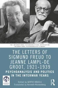 The Letters of Sigmund Freud to Jeanne Lampl-de Groot, 1921-1939_cover
