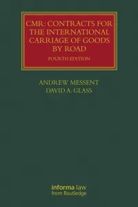 CMR: Contracts for the International Carriage of Goods by Road_cover