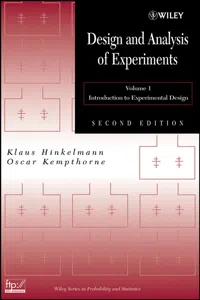 Design and Analysis of Experiments, Volume 1_cover