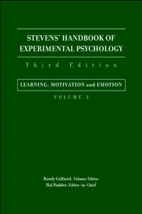 Stevens' Handbook of Experimental Psychology, Learning, Motivation, and Emotion_cover