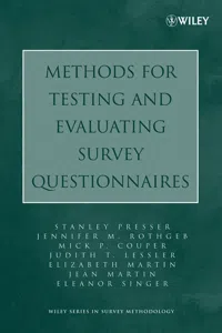 Methods for Testing and Evaluating Survey Questionnaires_cover